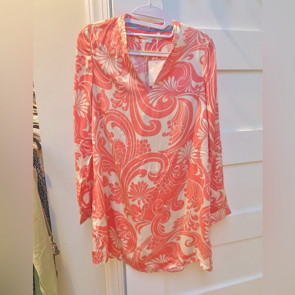 Boden dress, Evangeline viscose pink and off white Tunic Dress - Picture 2 of 7